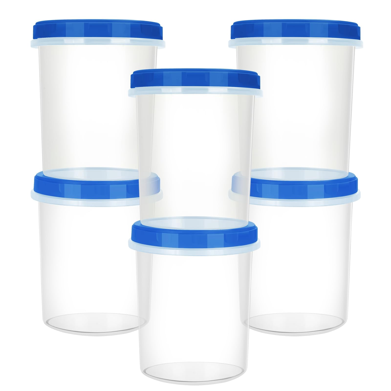 Heavy-duty airtight plastic containers with screw caps, stackable ...