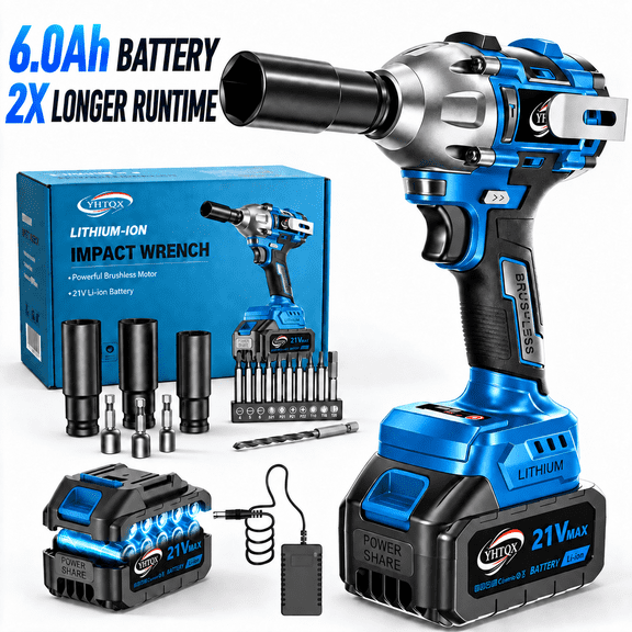 Heavy duty impact wrench, high torque handheld wrench, suitable for automotive maintenance and construction