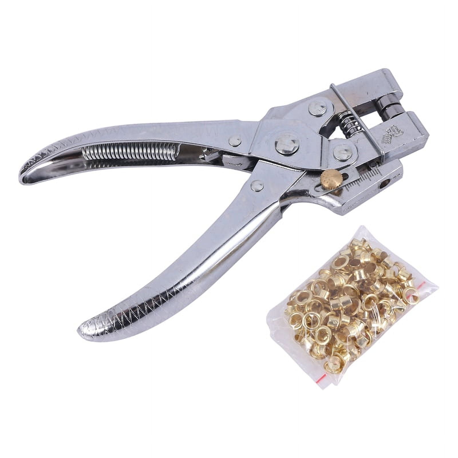 Heavy duty leather fabric eyelet plier hole punch pliers tools + 100
