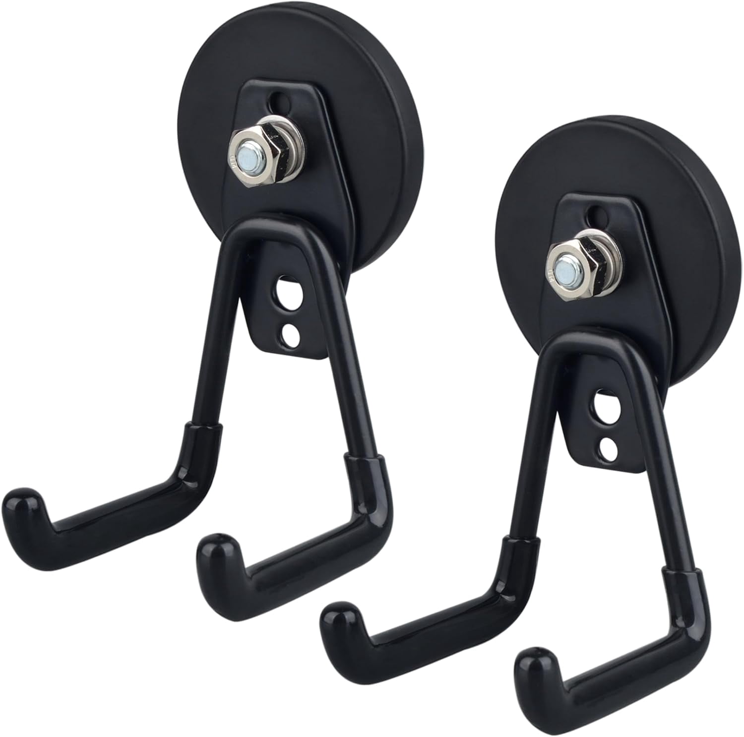 Heavy-duty magnetic hook, 2 piece set anti-slip storage magnetic hook for organizer, magnetic installation garage dual-use hook hanging impact drill garden water hose hardware box