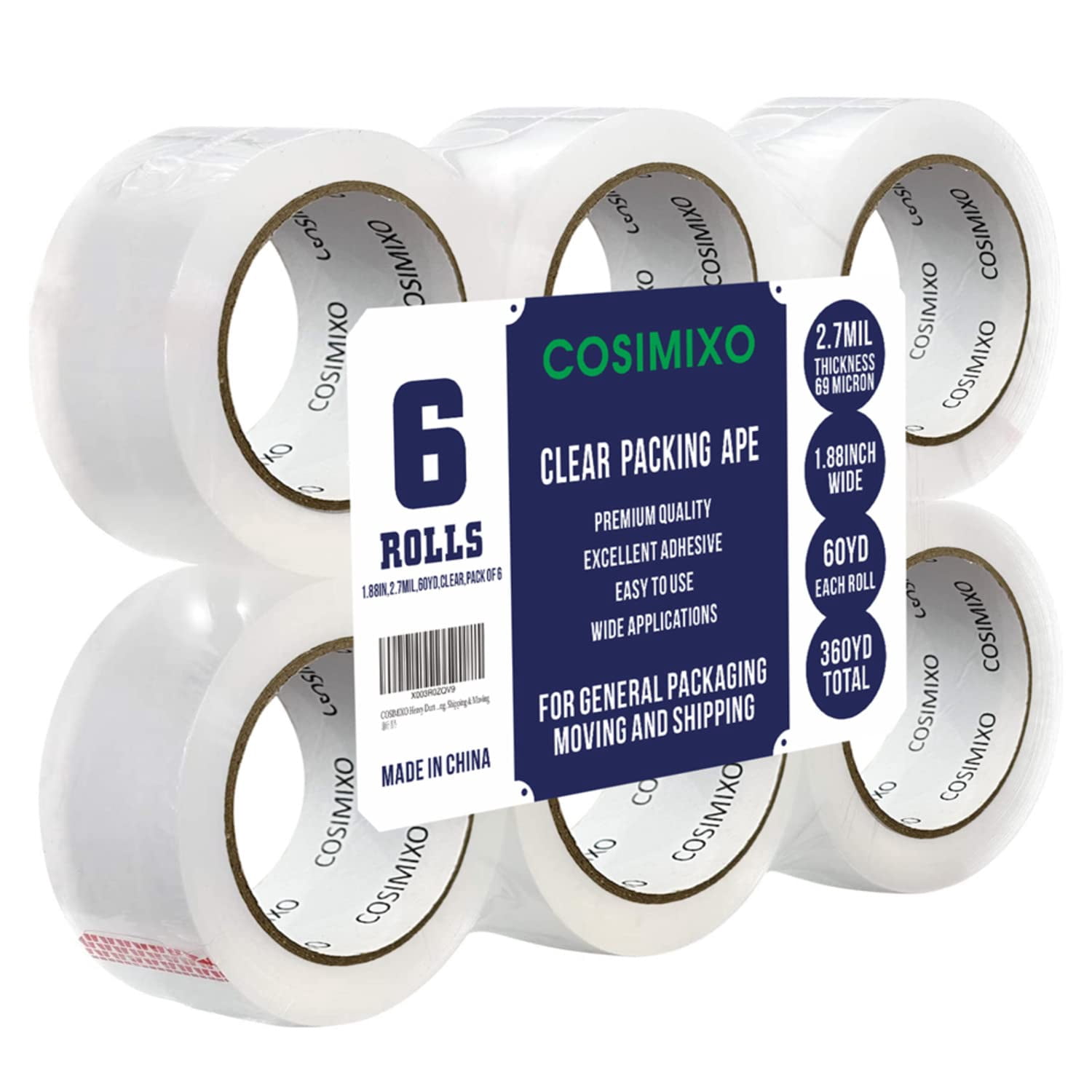 Heavy-duty packing tape 2.7 by 1.88-inch