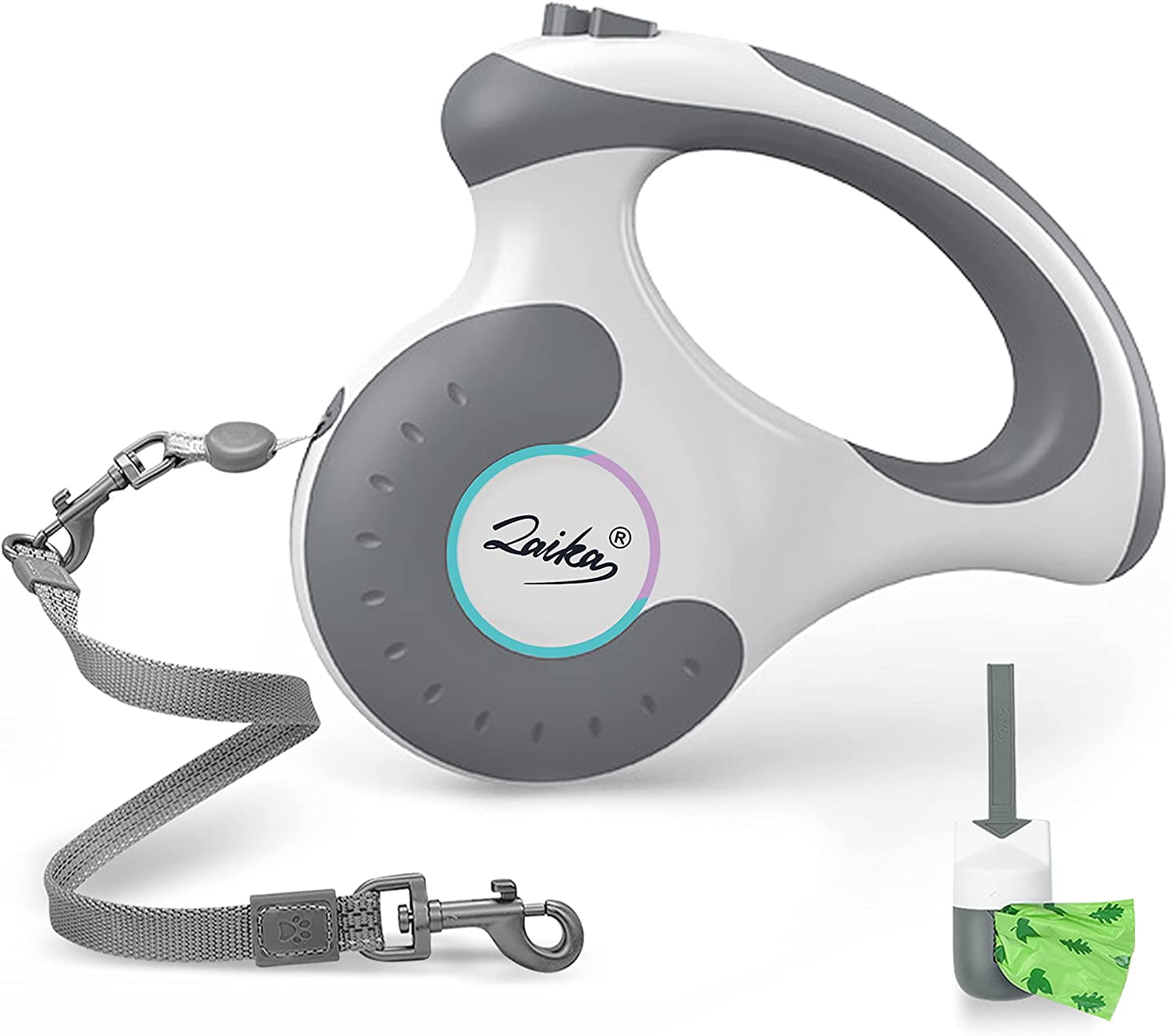 Heavy duty retractable dog leash with poop bag dispenser. Tangle-Free Anti-Bite Retractable Dog Leash 14.7ft for Small to Medium Large Breeds