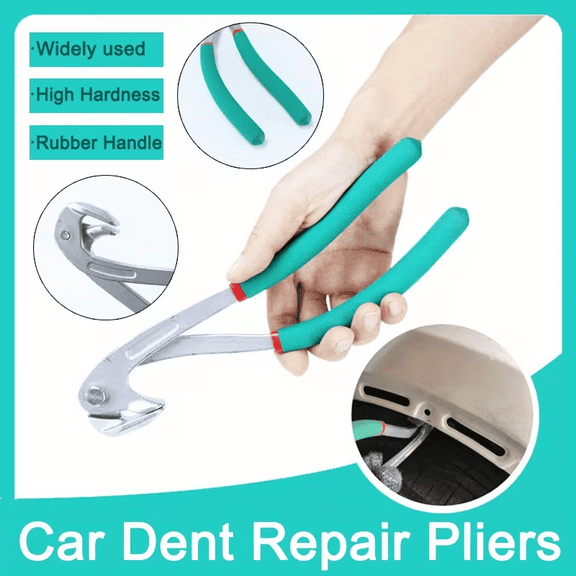 Heavy-duty vehicle body dent edge pliers | Portable vehicle collision repair edge pliers - Door edge hook pliers, ergonomic green handle and durable structure, door wing clamping tool, stainless stee