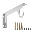 thumbnail image 1 of Heavy-duty wall-mounted wardrobe rod support bracket Heavy Duty Wall Mounted Closet Rod Support Brackets With Hooks 16 Inch Black Metal Shelf,White,4.72, 1 of 5