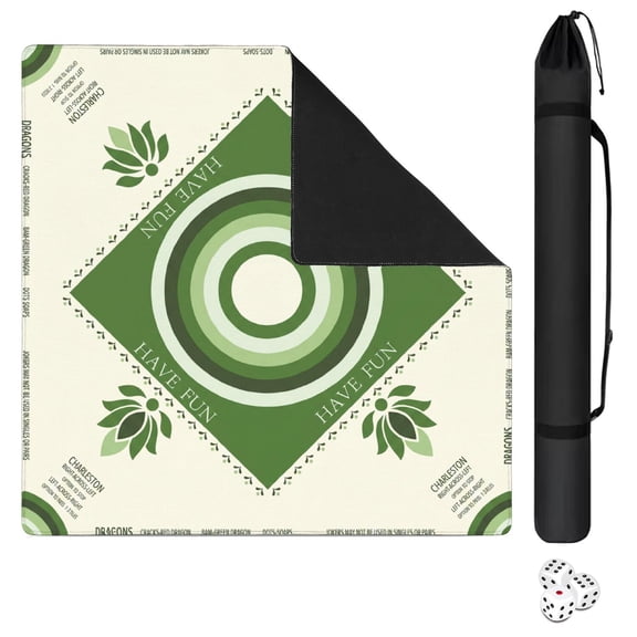 Heavy‑duty wrinkle‑proof roll‑up mahjong mat with rules, 31.5" x 31.5" Thick Gaming Pad, Wipeable Outer Material, Anti‑Slip Back, Noise Reduction and Reusable Carry‑Sack