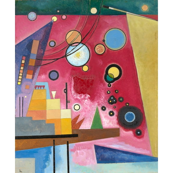 Heavy red by Wassily Kandinsky - 12" x 18" Art Print Wall Decor
