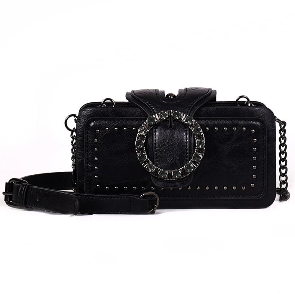 Heavy work texture crossbody bag vintage diamond encrusted small square bag Walmart