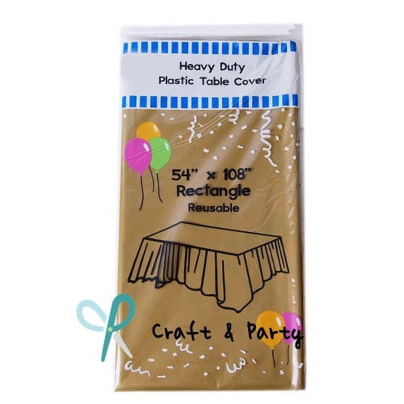 HeavyDuty Plastic Table Covers TABLECLOTH (Reusable) in 24 colors and 2 Size!!