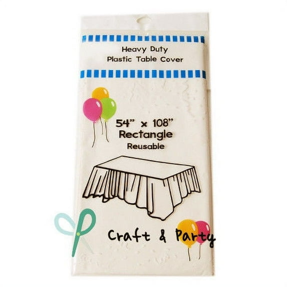 HeavyDuty Plastic Table Covers TABLECLOTH (Reusable) in 24 colors and 2 Size!!