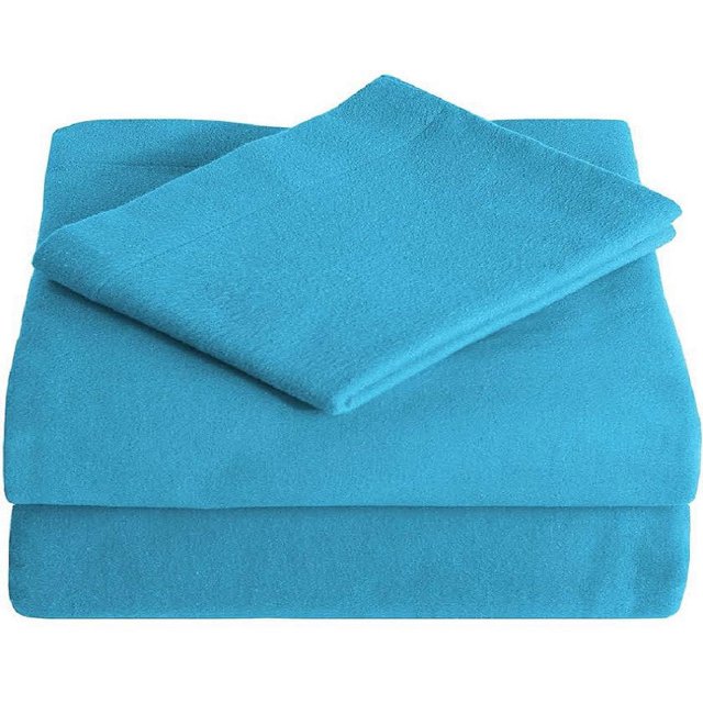 Heavyweight 100 Cotton Flannel Sheet Set Twin XL Extra Long (Twin XL, Aqua Blue)