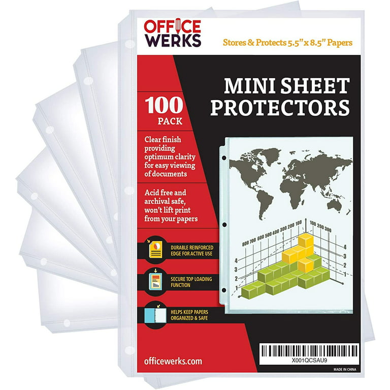 UR1 Scrapbook 8.5” X 11” Acid Free 10 Sheets, Top Loading Protectors, White