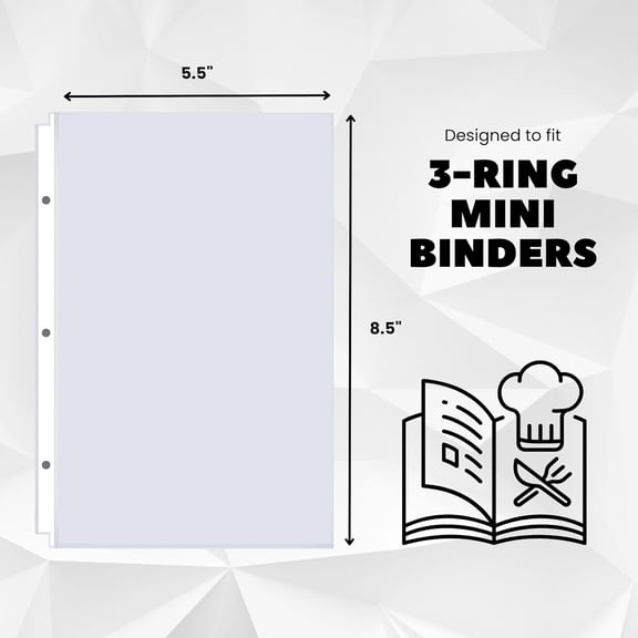 Heavyweight Clear Mini Sheet Protectors Holds 5.5 x 8.5 Inches Sheets, Fits a 3-Ring Binder, Crystal Clear, Acid-Free, Archival Safe with Reinforced Holes, Top Loading (200 Pack)
