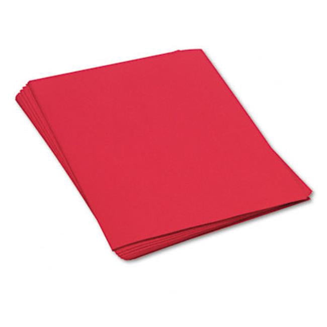Heavyweight Construction Paper - Holiday Red - 18 x 24 - Pack of 50 Sheets - Chemical-Free