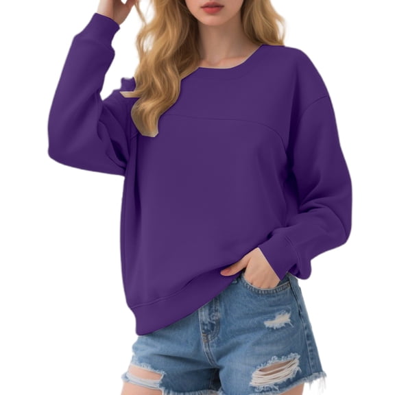 Heavyweight Crewneck Sweatshirt For Oversized Color No Hood Pullover With Contrast Panels Casual Streetwear Top,Size:S