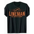 thumbnail image 1 of Heavyweight Football T-Shirt - All Cuts No Glory Graphic Tee, Classic Fit Men's Shirt for Offensive/Defensive Linemen - Bold American Football Design, Machine Washable, 1 of 7