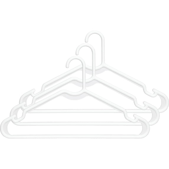 Tamor Plastics Heavyweight Hanger Clothes Hanger - Accessory Ring, Triangle - 3 Pack, Multicolor