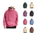 thumbnail image 1 of Heavyweight Hooded Sweatshirt Washed Pullover Soft Warm Winter Hoodie With Front Pocket For Casual Wear Men Cotton Fleece Hooded Sweatshirt, 1 of 4