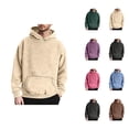 thumbnail image 1 of Heavyweight Hooded Sweatshirt Washed Pullover Soft Warm Winter Hoodie With Front Pocket For Casual Wear Men Cotton Fleece Hooded Sweatshirt, 1 of 6