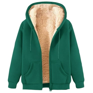 Heavyweight Hoodie Men Zip Up Fleece Sherpa Lined Sweatshirt Coat Winter Warm Hooded Jackets with Pocket