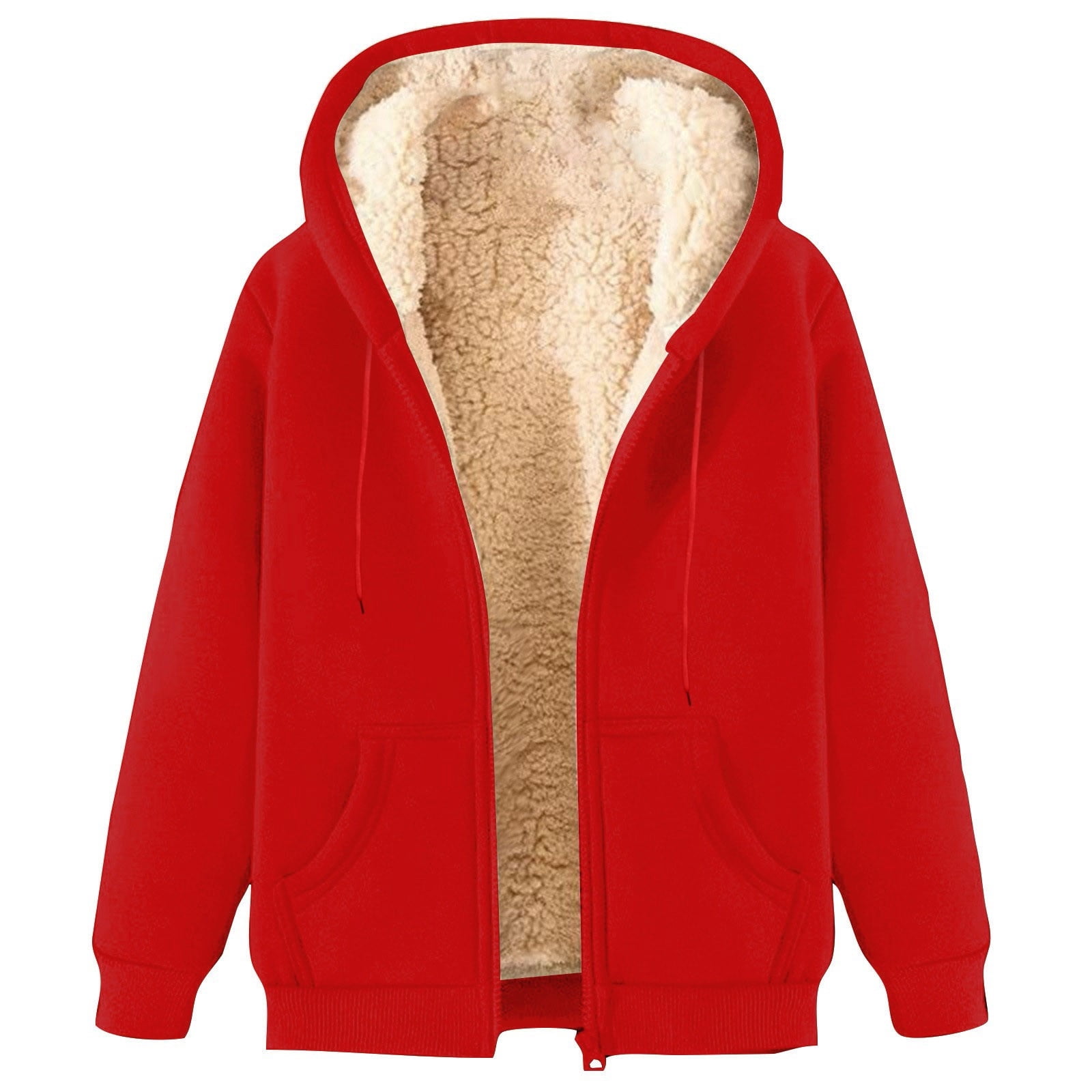 Heavyweight Hoodie Men Zip Up Fleece Sherpa Lined Sweatshirt Coat Winter Warm Hooded Jackets with Pocket