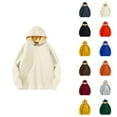 thumbnail image 1 of Heavyweight Hoodie for Men Fall Winter Long Sleeve Lined Warm Plain Hooded Sweatshirt Pullover Tops, 1 of 1