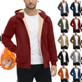 thumbnail image 1 of Heavyweight Hoodies for Men Zip Up Sherpa Lined Sweatshirt Windproof Fleece Jacket Winter Thermal Warm Casual for Cold Weather, 1 of 8