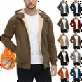 thumbnail image 1 of Heavyweight Hoodies for Men Zip Up Sherpa Lined Sweatshirt Windproof Fleece Jacket Winter Thermal Warm Casual for Cold Weather, 1 of 8