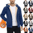 thumbnail image 1 of Heavyweight Hoodies for Men Zip Up Sherpa Lined Sweatshirt Windproof Fleece Jacket Winter Thermal Warm Casual for Cold Weather, 1 of 8