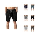 thumbnail image 1 of Heavyweight Knitted Shorts for Men Summer Casual Elastic Waist Jacquard Straight Leg Shorts with Pockets, 1 of 6