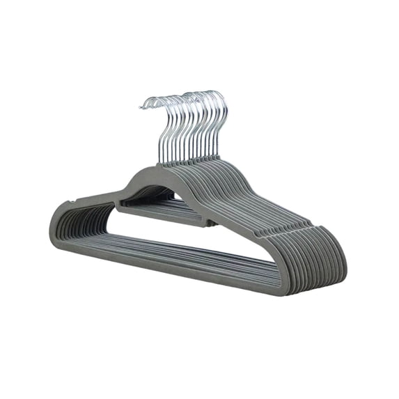 Heavyweight Plastic Clothes Hangers,Gray,10-Count,Strong Support for Coats & Suits,Spacing Saving Plastic Hanger