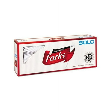 Heavyweight Plastic Cutlery Forks, White, 6.41", 500/Carton