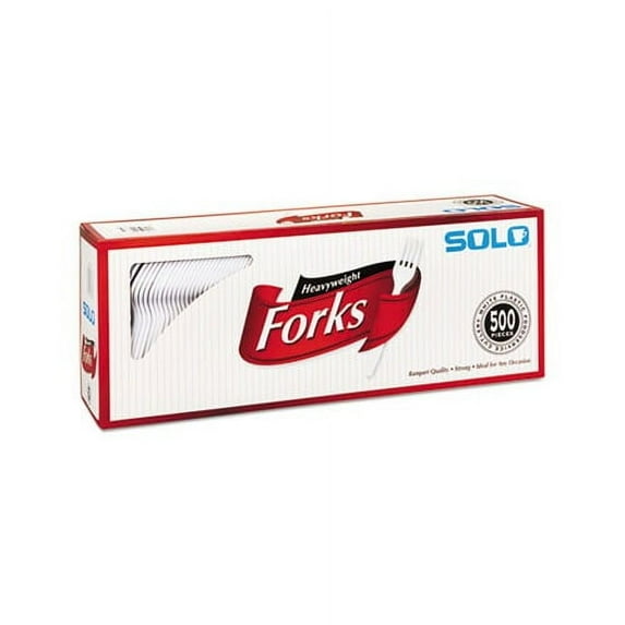 Heavyweight Plastic Cutlery Forks, White, 6.41", 500/Carton