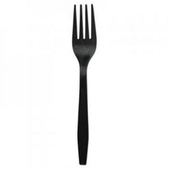 Heavyweight Polypropylene Cutlery, Fork, Black, 1000/carton | Bundle of 5 Cartons