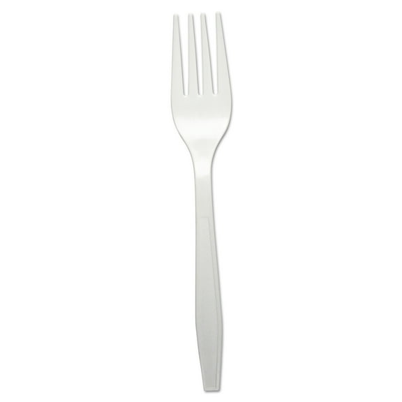 Heavyweight Polypropylene Cutlery, Fork, White, 1000/carton | Bundle of 5 Cartons