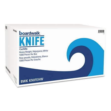 Heavyweight Polystyrene Cutlery, Knife, White, 1000/carton | Bundle of 5 Cartons