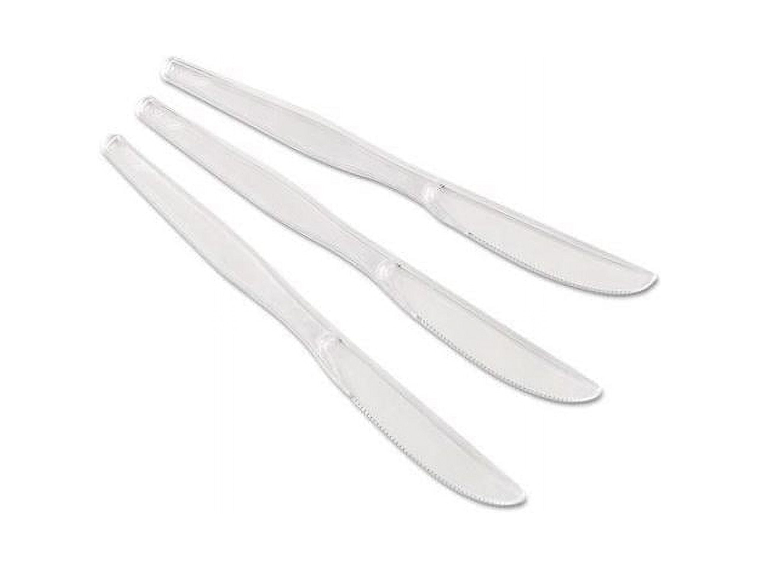 Heavyweight Polystyrene Cutlery, Knives, Clear, 1,000/Carton