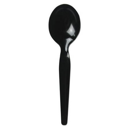 Heavyweight Polystyrene Cutlery, Soup Spoon, Black, 1000/carton | Bundle of 2 Cartons