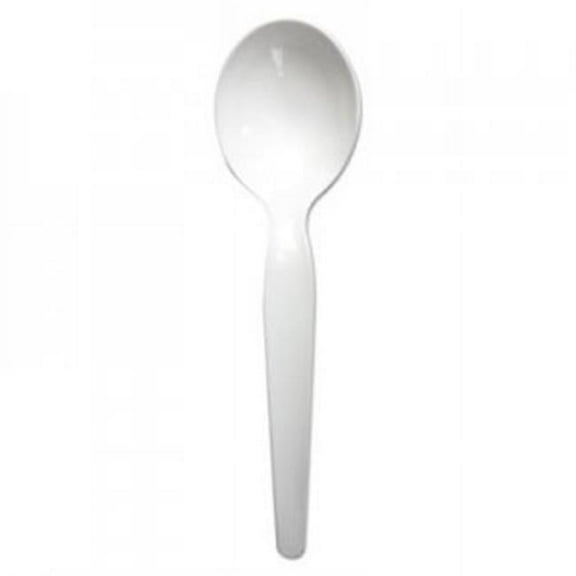 Heavyweight Polystyrene Cutlery, Soup Spoon, White, 1000/carton | Bundle of 5 Cartons