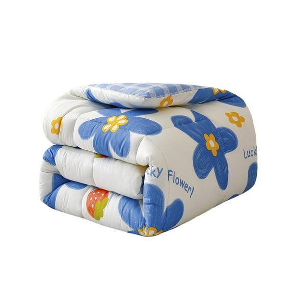 Heavyweight Quilt Winter Warm, Durable & Soft Cotton Thickened Quilt Comforter 1.5x2M All Season Duvet Cotton Quilt Graphic Flower Stripes Cloud Cute Bedroom Comforter for Women Adults
