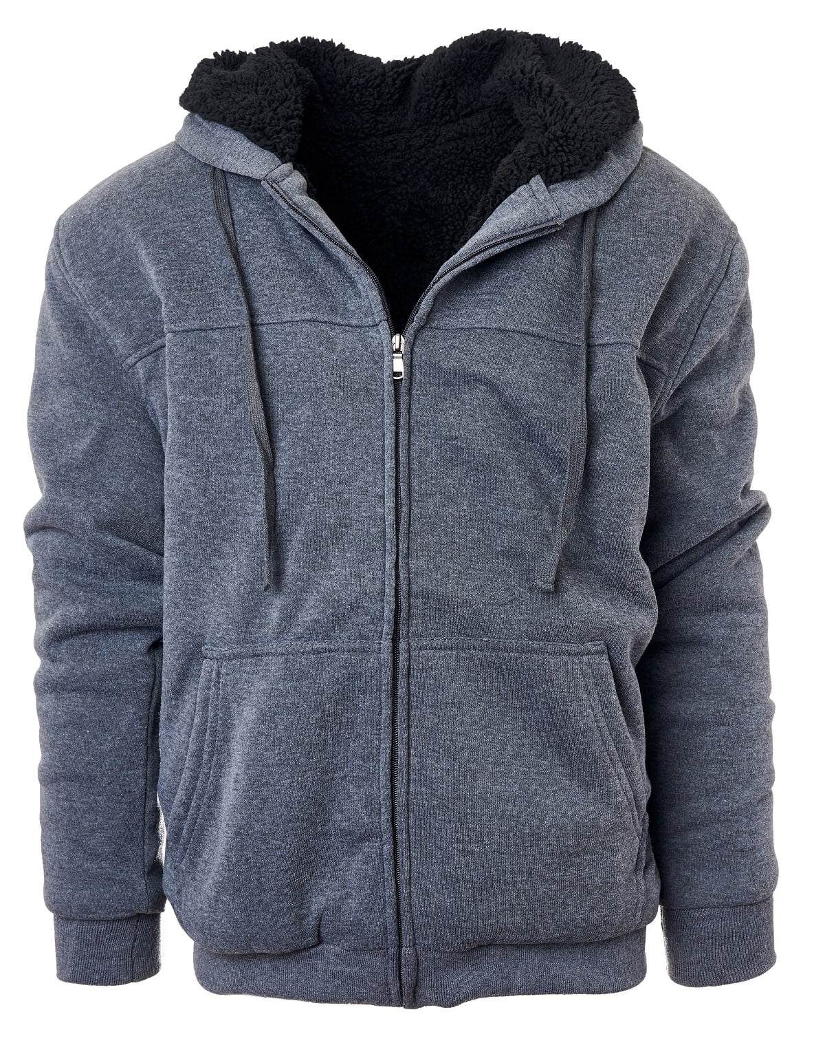 Glamsia fresh groove heavyweight sherpa clearance lined full zip men s fleece hoodie