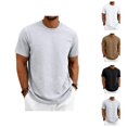 thumbnail image 1 of Heavyweight T Shirts for Men Summer Short Sleeve Crewneck Textured Loose Casual T-Shirts Stretch Solid Basic Tee Shirt, 1 of 8