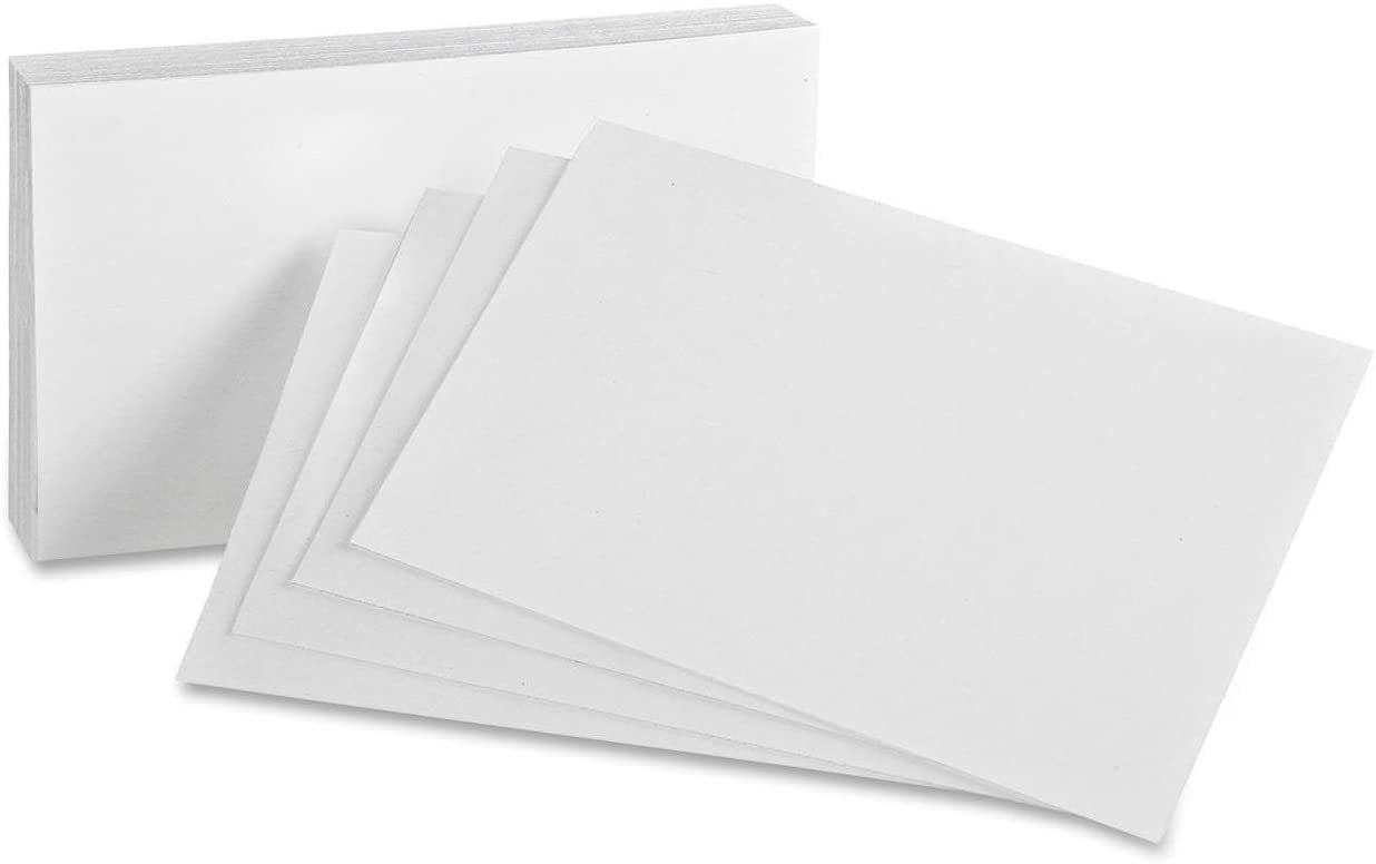 Heavyweight Thick Blank 14pt Index Cards - 50 Per Pack (6