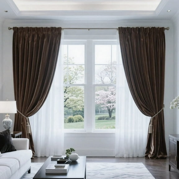 Heavyweight Velvet Curtains, Light Filtering Thermal Insulated Drapes, Rod Pocket Drapes for Living Room Bedroom & Home Office, 2 Panels