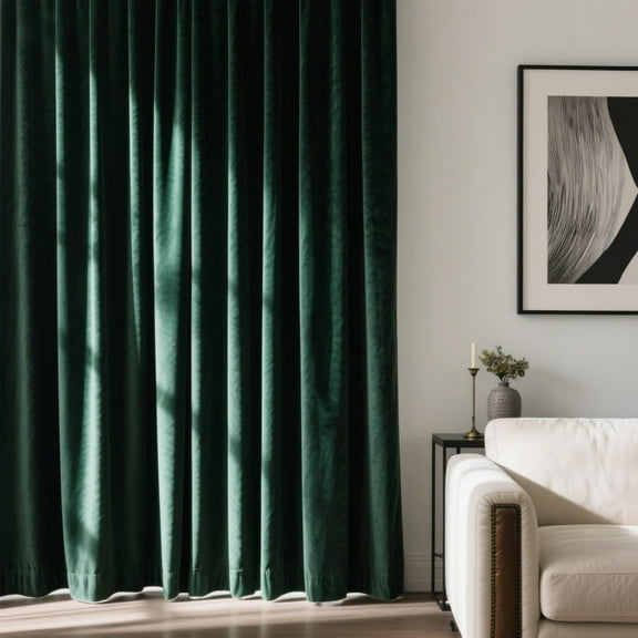 Heavyweight Velvet Curtains - Thermal Insulated Grommet Drapes, Set of 2, Soundproof Room Darkening for Living Room & Bedroom