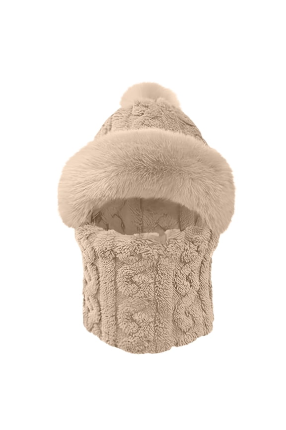 Heavyweight Warm Ear Protection Trapper Hat, Wind Blocking Integrated Neck Gaiter Thermal Beanie for Men Driving Skiing Snowboarding