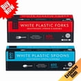 thumbnail image 1 of Heavyweight White Plastic Cutlery Variety Pack, Forks and Spoons, 600 Each, 1200 Count Total, 1 of 5