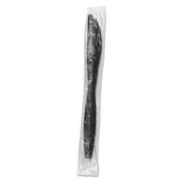 Heavyweight Polypropylene Cutlery, Knife, Black, 1000/Carton