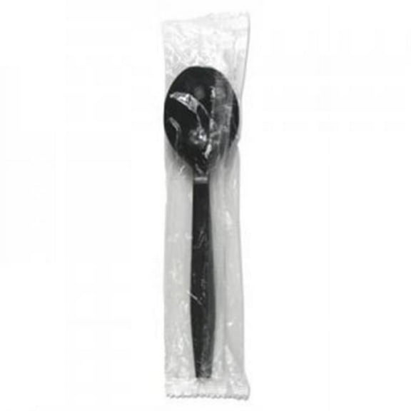 Heavyweight Wrapped Polypropylene Cutlery, Soup Spoon, Black, 1,000/carton | Bundle of 5 Cartons