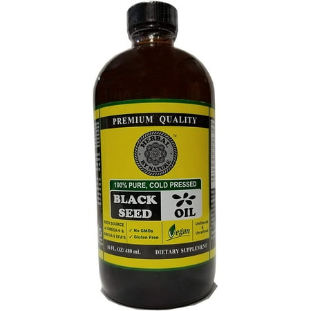 Hebal by Nature Black Seed Oil 100% Pure and Cold Pressed 16 fl oz
