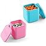 Hebalg 2PCS Dip Containers, 4oz Silicone Salad Dressing Container Dipping Sauce Container Dipping Sauce Cups with Lids for School Lunch Picnic Travel